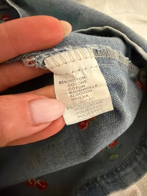 CILIEGIA - abito in jeans con ricami
