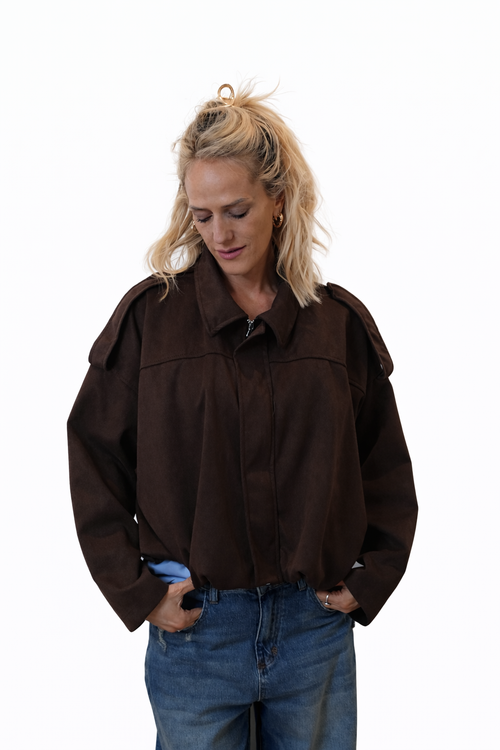 BOMBER - giacca outdoor in camoscio