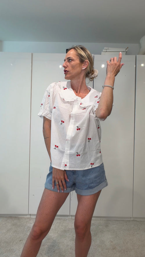CILIEGINA - camicia con ciliegie