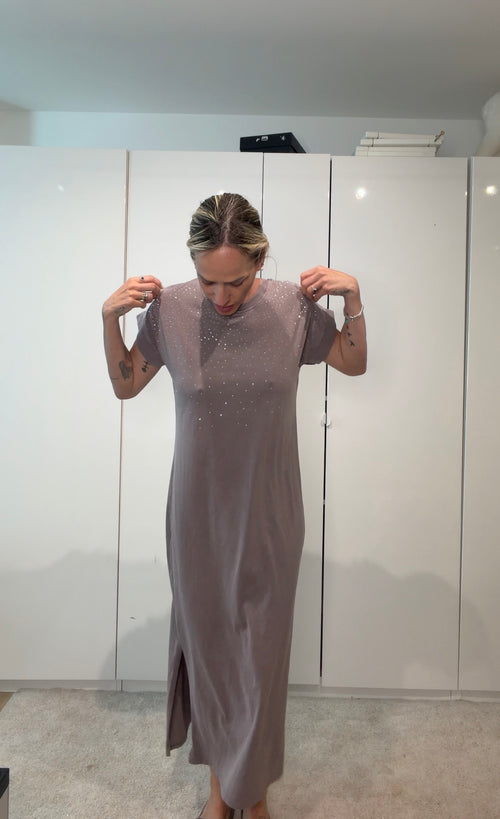 SPARKLING - abito lungo con strass