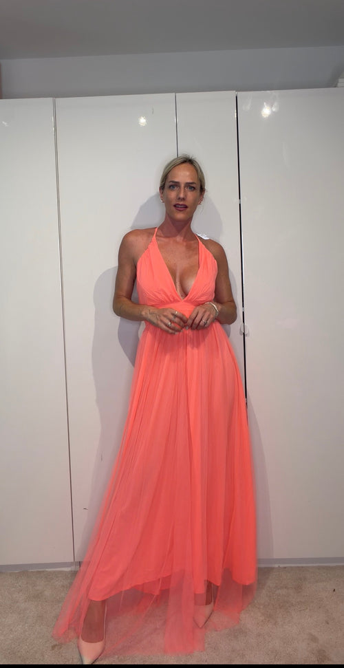 TRAMONTO - abito lungo in tulle