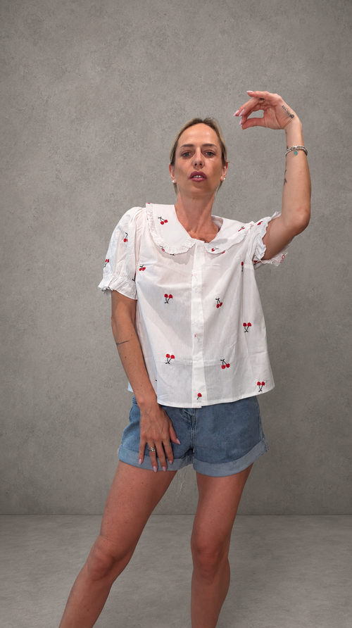 CILIEGINA - camicia con ciliegie