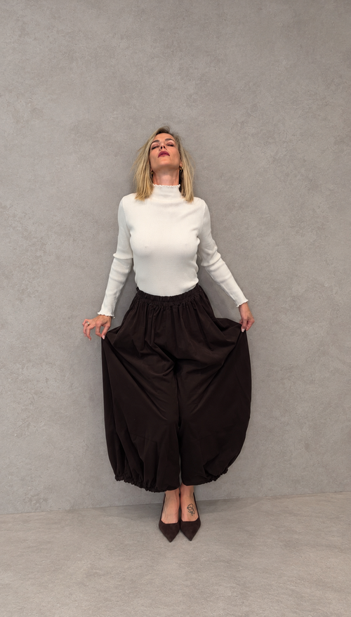 PRAGA- pantaloni balloon velvet