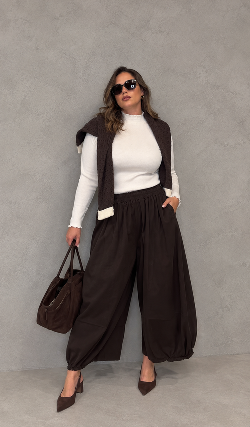 PRAGA- pantaloni balloon velvet