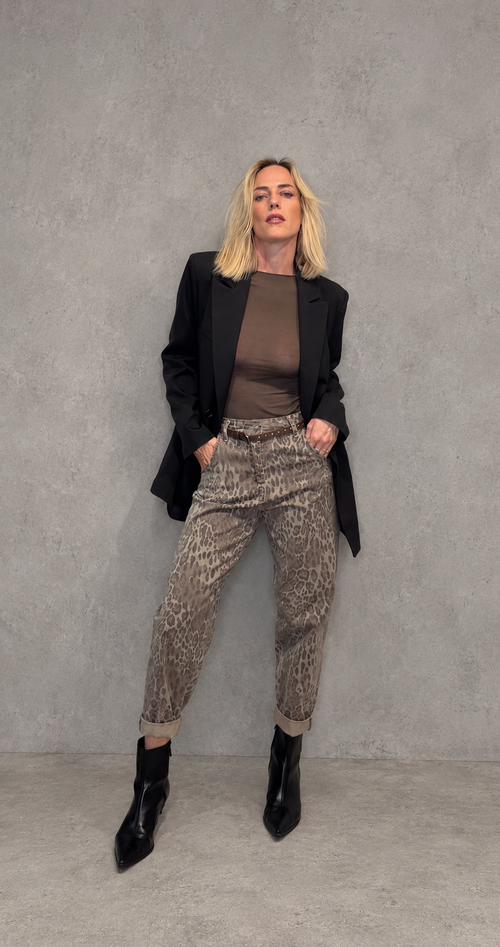 MACU - jeans in denim animalier