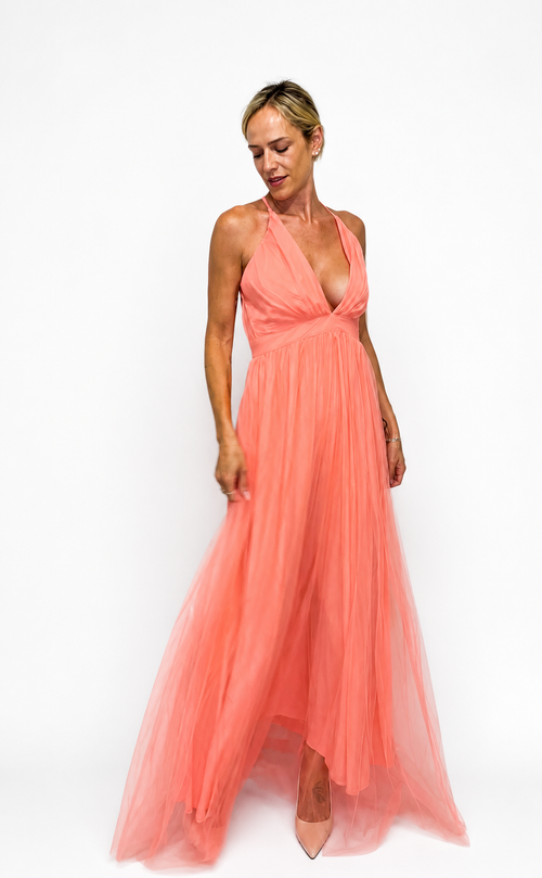 TRAMONTO - abito lungo in tulle