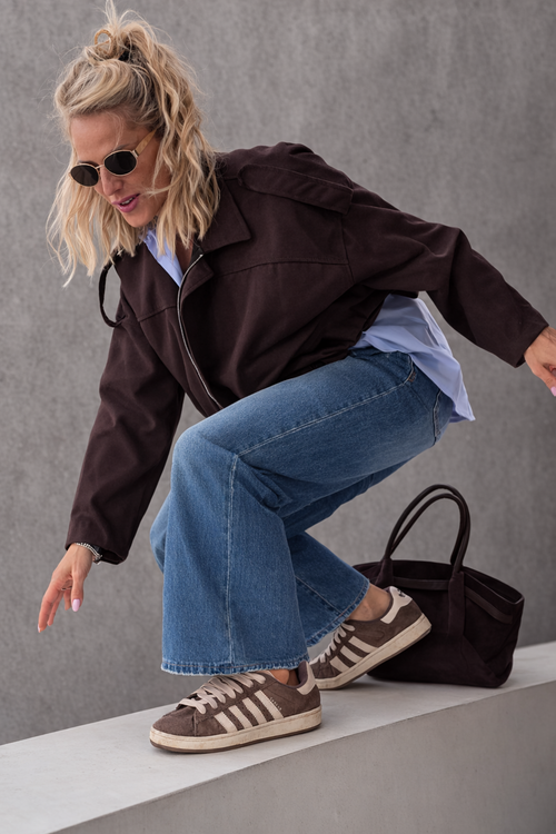 BOMBER - giacca outdoor in camoscio